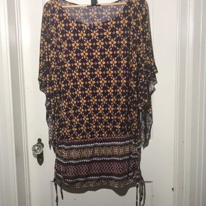 Style & Co. Women Tunic 2X Floral Print Gathering At Btm Sparkle Accent front